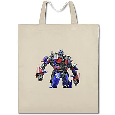 Eco bag with print Transformers Print With Optimus Prime - beige