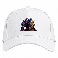 Baseball cap with Print Transformers Print With Optimus Prime Hero - white