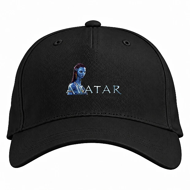 Бейсболка с принтом Аватар Нейтири - черная