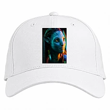 Бейсболка с принтом Аватар Нейтири Герой - белая