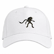 Baseball cap with Print Alien Big Creature - white