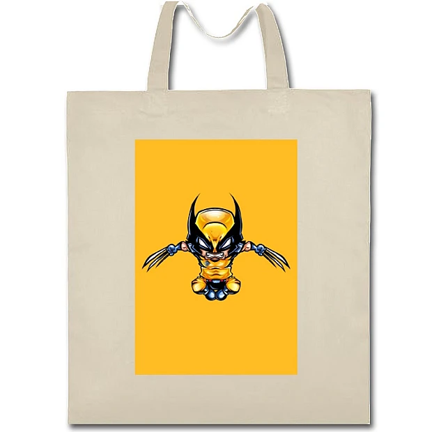 Eco bag with print X-Men Wolverine Yellow Art - beige