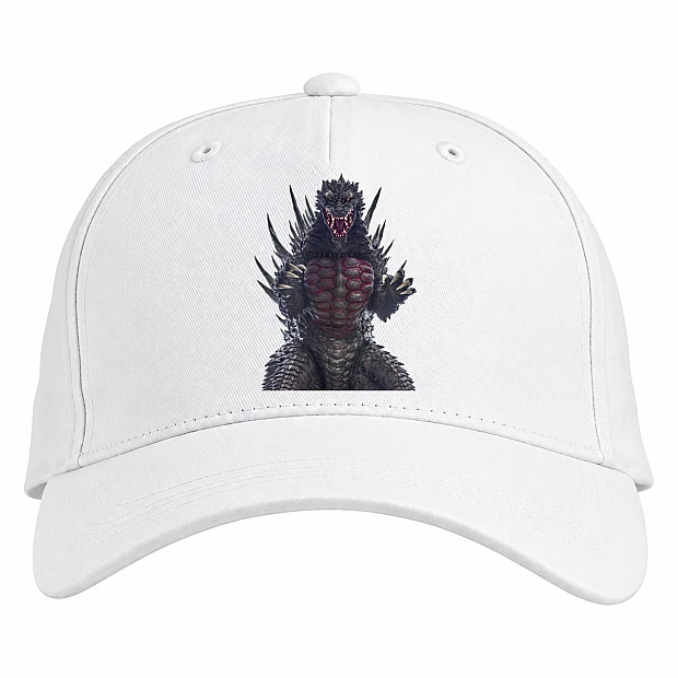 Baseball cap with Print Godzilla Monster - white