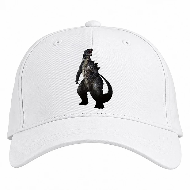 Baseball cap with Print Godzilla Monster Print - white