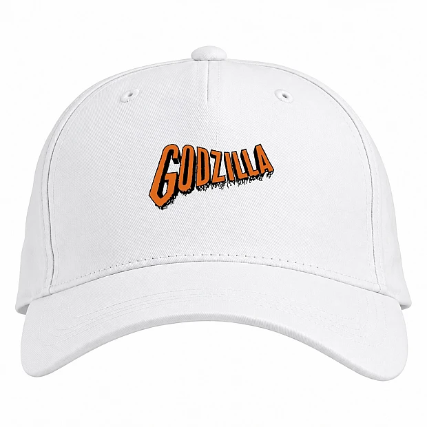Baseball cap with Print Godzilla Logo - white