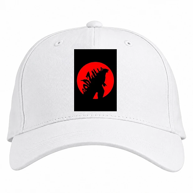 Baseball cap with Print Godzilla Black And Red - white