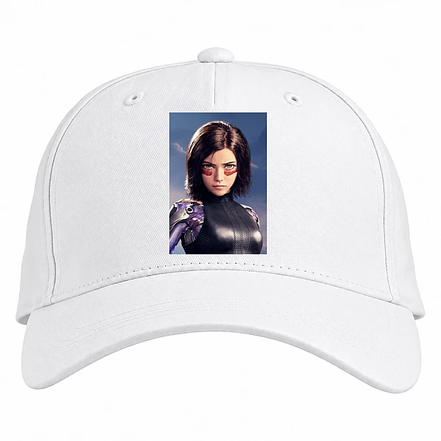 Baseball cap with Print Alita Battle Angel Hero - white