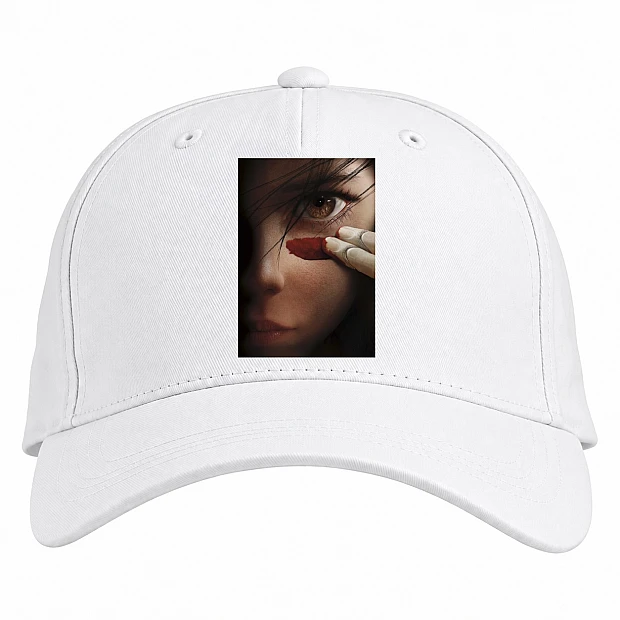 Baseball cap with Print Alita Battle Angel Hero Print - white