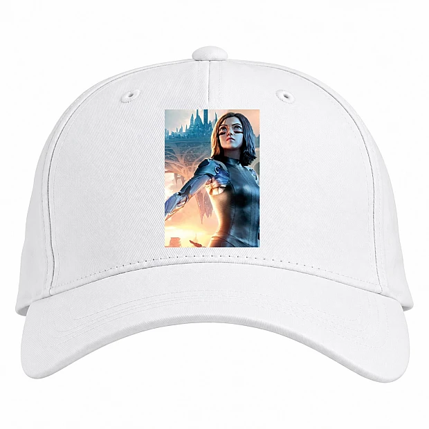 Baseball cap with Print Alita Battle Angel Theme - white