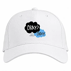 Baseball cap with Print Виноваты Звёзды Okay? Okay - white