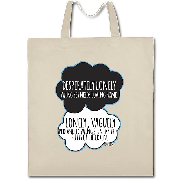 Eco bag with print Виноваты Звёзды Quote 1 - beige