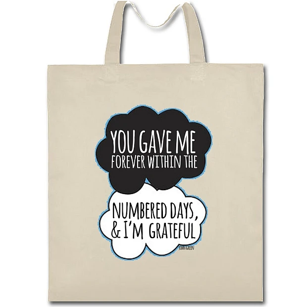 Eco bag with print Виноваты Звёзды Quote 2 - beige