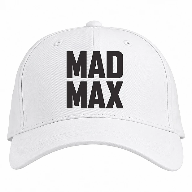 Baseball cap with Print Mad Max Logo - white