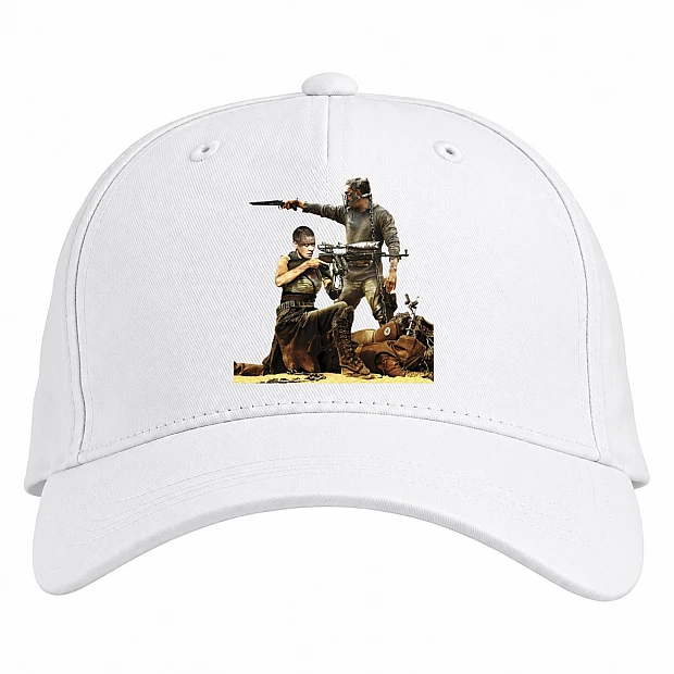 Baseball cap with Print Mad Max Characters - white