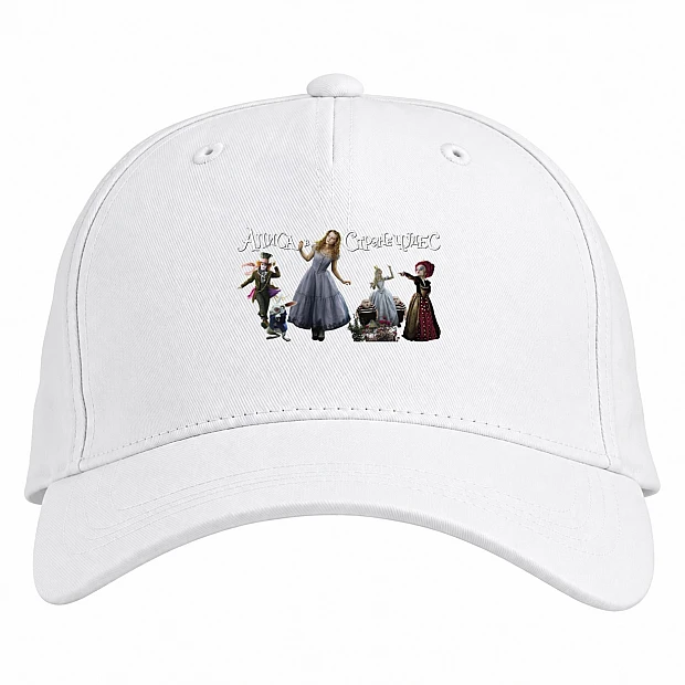 Baseball cap with Print Alice In Wonderland Heroes - white