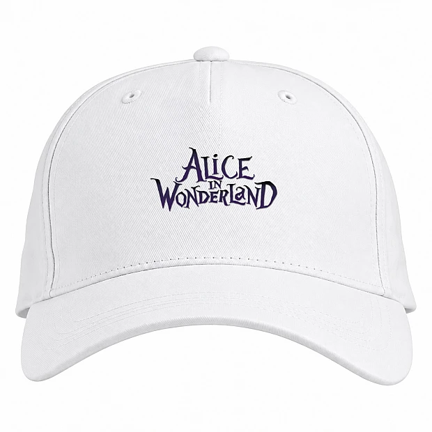 Baseball cap with Print Alice In Wonderland Logo - white