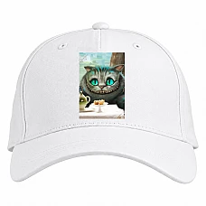 Baseball cap with Print Alice In Wonderland Cheshire Cat Hero - white