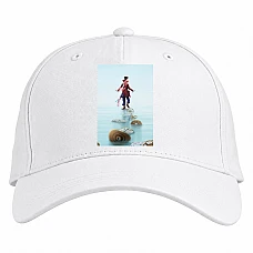 Baseball cap with Print Alice In Wonderland Print Mad Hatter - white