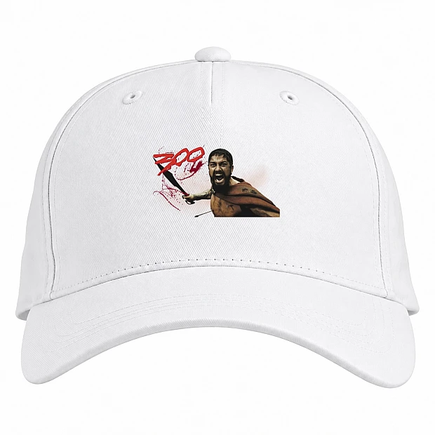 Baseball cap with Print 300 Spartans Hero Print - white