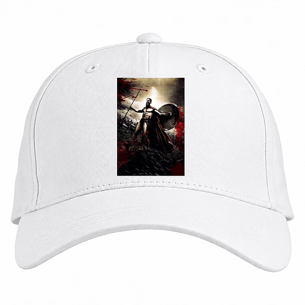 Baseball cap with Print 300 Spartans Theme Print - white