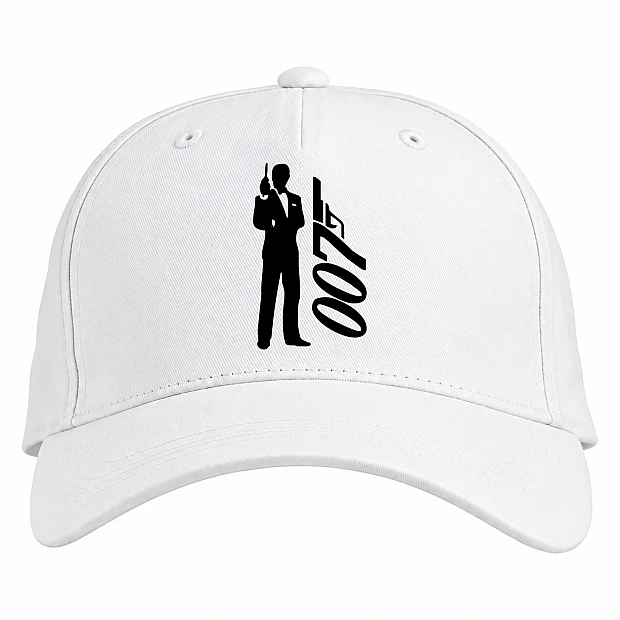 Baseball cap with Print James Bond Logo - white