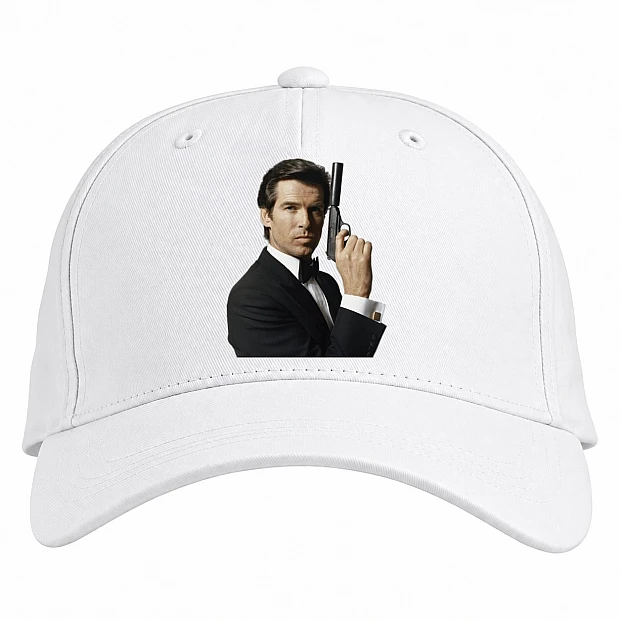 Baseball cap with Print James Bond Hero - white