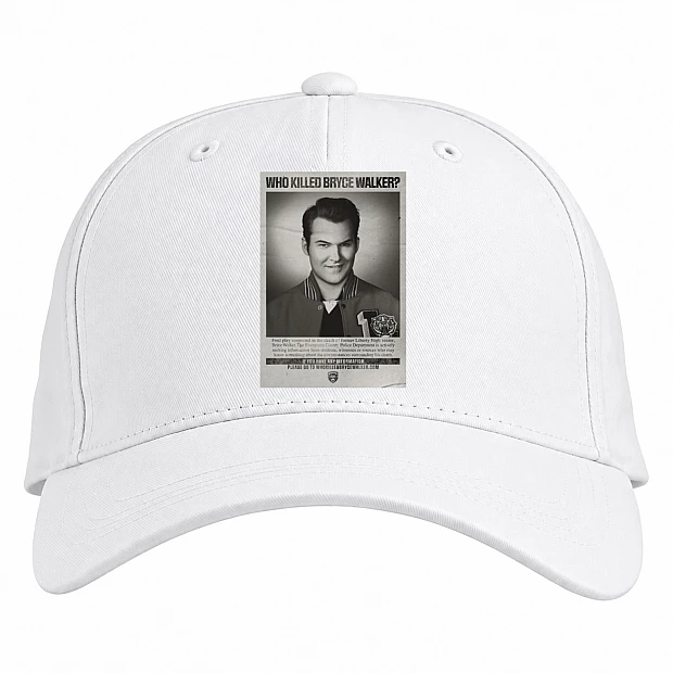 Baseball cap with Print 13 Reasons Why Who Killes Bryce Walker - white