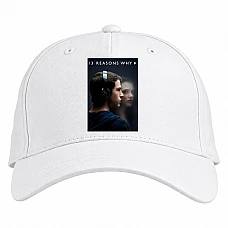 Baseball cap with Print 13 Reasons Why Clay Jensen Hero - white