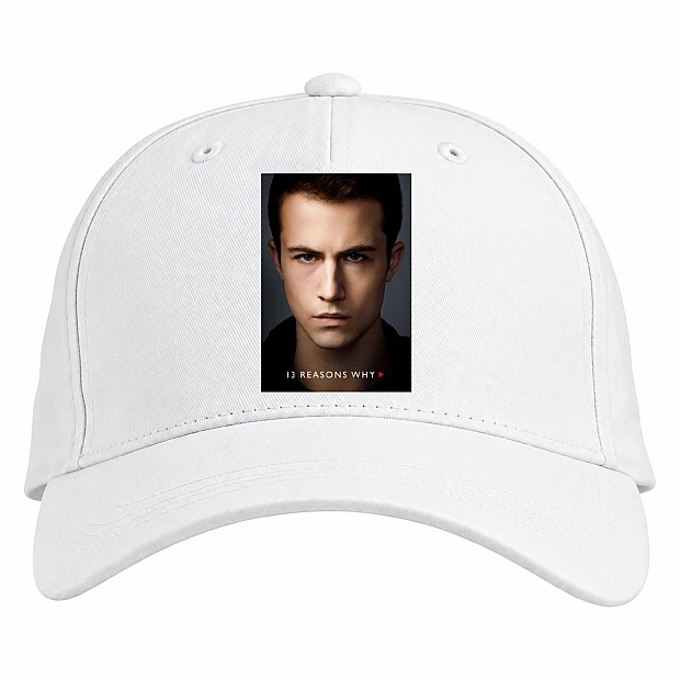 Baseball cap with Print 13 Reasons Why Hero Clay Jensen - white