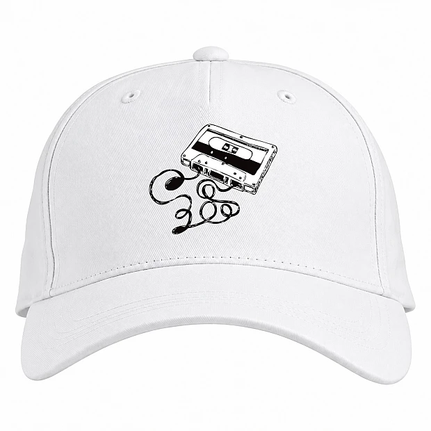 Baseball cap with Print 13 Reasons Why Cassette - white