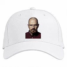 Baseball cap with Print Breaking Bad Walter White Face - white