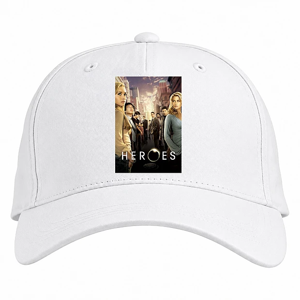 Baseball cap with Print Heroes Print - white