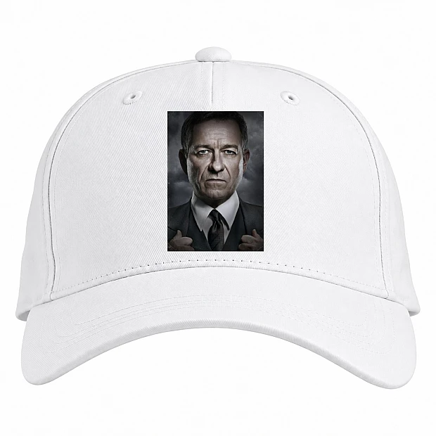 Baseball cap with Print Gotham Alfred Pennyworth - white