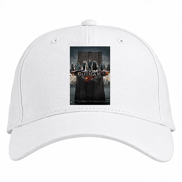 Baseball cap with Print Gotham City - white