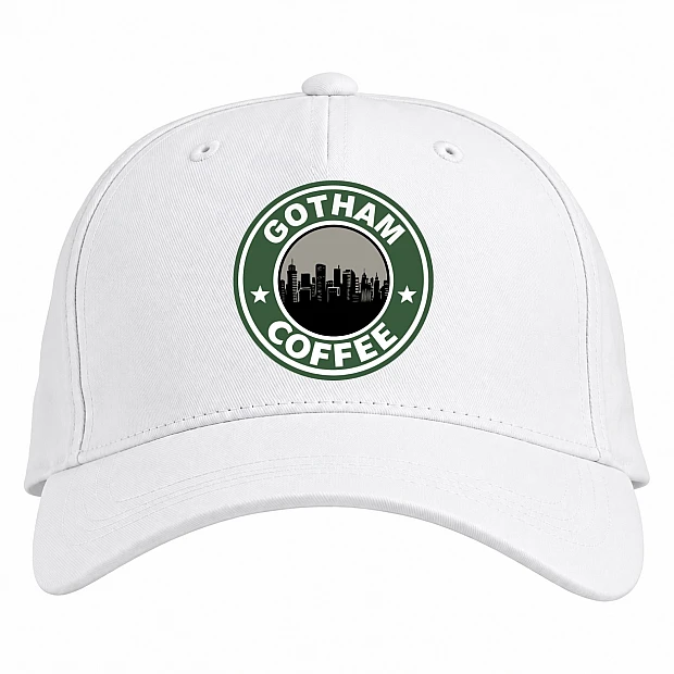 Baseball cap with Print Gotham Coffee - white