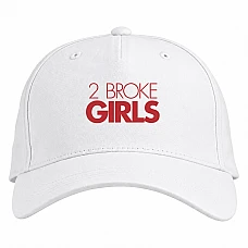 Baseball cap with Print 2 Broke Girls Logo - white