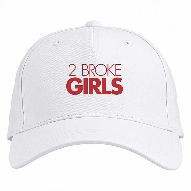 Baseball cap with Print 2 Broke Girls Logo - white