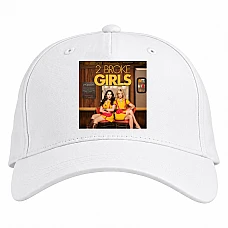 Baseball cap with Print 2 Broke Girls Print - white
