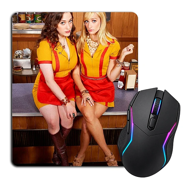Mouse pad with print 2 Broke Girls Heroes