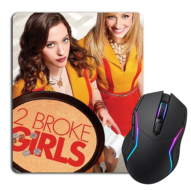 Mouse pad with print 2 Broke Girls Theme
