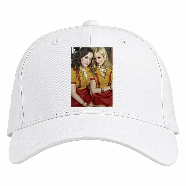 Baseball cap with Print 2 Broke Girls Friends - white