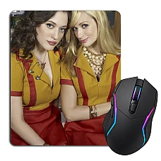 Mouse pad with print 2 Broke Girls Friends