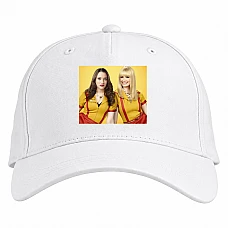 Baseball cap with Print 2 Broke Girls Main Heroes - white