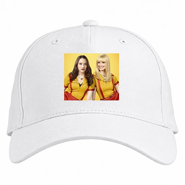 Baseball cap with Print 2 Broke Girls Main Heroes - white