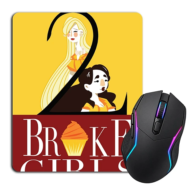 Mouse pad with print 2 Broke Girls Art Version