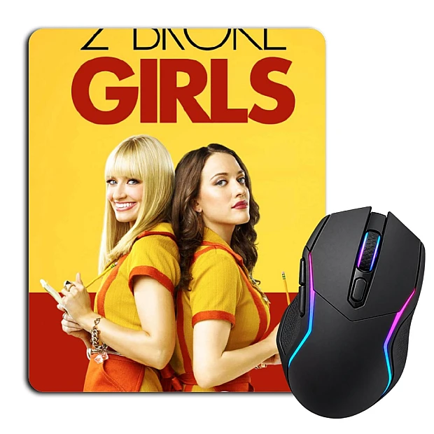 Mouse pad with print 2 Broke Girls Cbs Edition