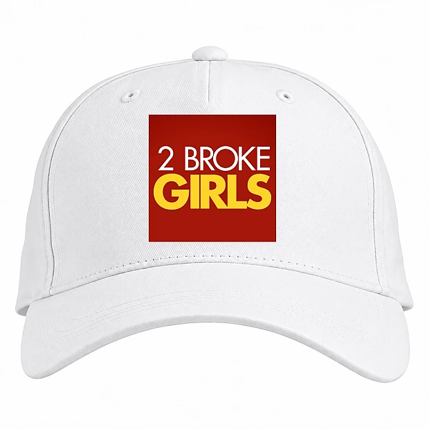 Baseball cap with Print 2 Broke Girls Big Logo - white