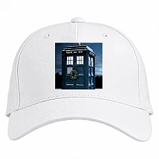 Baseball cap with Print Doctor Who Tardis Print - white