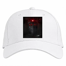 Baseball cap with Print Doctor Who Dark Tardis - white