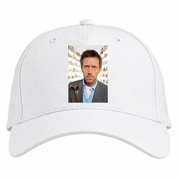 Baseball cap with Print House, M.D. Main Hero - white